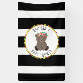Boho Beer Stripes Baby shower Banner