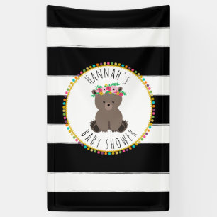 Boho Beer Stripes Baby shower Banner