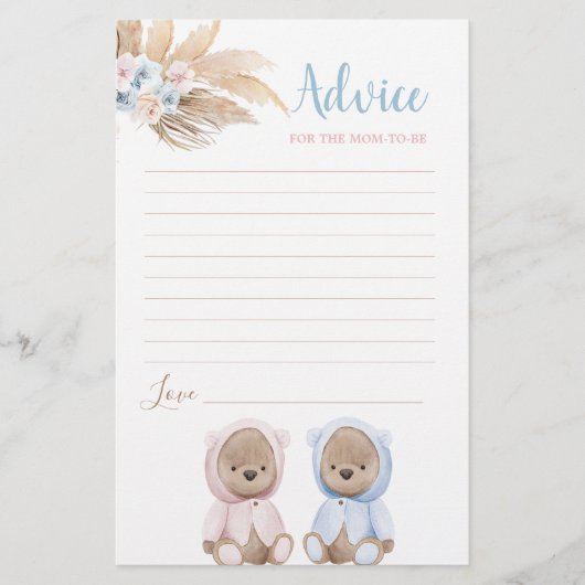 Boho Beer tweesporenadvies voor moeder om kaart te (Voorkant)