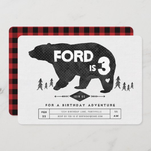 Boho Beer Verjaardagsuitnodiging Kaart (Voorkant / Achterkant)