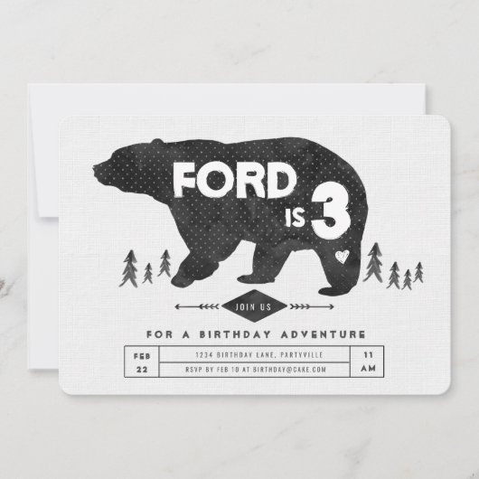 Boho Beer Verjaardagsuitnodiging Kaart (Voorkant)