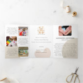 Boho Beer Waterverf Babysitter Service Drieluik Kaart (Binnen)