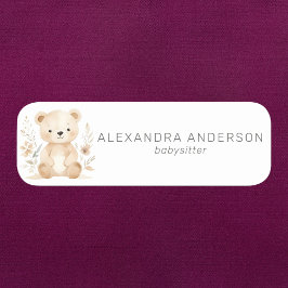 Boho Beer Waterverf Babysitter Service Naamplaatje