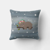 Boho Beer Waterverf Sterren Kussen (Achterkant)