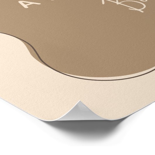 Boho Beer Wavy Lijst Eenvoudig Baby shower welkom Poster (Hoek)