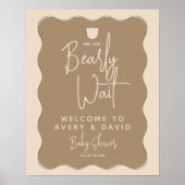 Boho Beer Wavy Lijst Eenvoudig Baby shower welkom Poster (Voorkant)