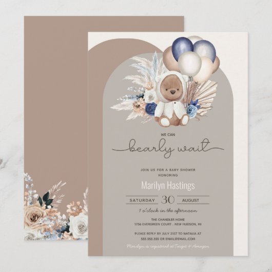 Boho Beer, we kunnen Baby shower afwachten Kaart (Voorkant / Achterkant)