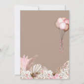 Boho Beer, We Kunnen Haast Niet Wachten Roze Baby  Kaart (Achterkant)