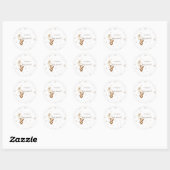 Boho Beer welp Baby shower gunst Ronde Sticker (Vel)