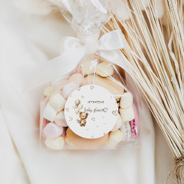 Boho Beerwelp Baby Shower Favor Ronde Sticker