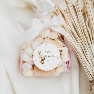 Boho Beerwelp Baby Shower Favor Ronde Sticker