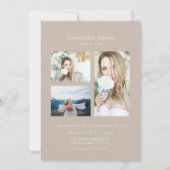 Boho Beige Arch Foto Afstuderen Aankondiging Kaart (Achterkant)