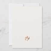 Boho Beige Beer Hete Luchtballon Wolken Baby showe Kaart (Achterkant)