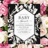Boho beige Black Botanisch Baby shower