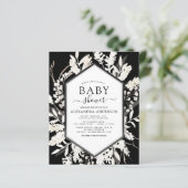 Boho beige Black Botanisch Baby shower (Staand voorkant)