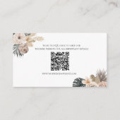 Boho Beige Bloemen Bruiloft Details Behuizing Kaar Informatiekaartje (Achterkant)