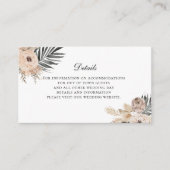 Boho Beige Bloemen Bruiloft Details Behuizing Kaar Informatiekaartje (Voorkant)
