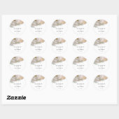 Boho Beige Bloemen Bruiloft Ronde Sticker (Vel)