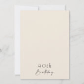 Boho Beige Bloemen Laarzen 40e Verjaardag Kaart (Achterkant)