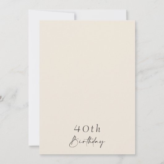 Boho Beige Bloemen Laarzen 40e Verjaardag Kaart (Achterkant)