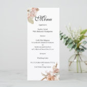 Boho Beige bloemen Menu (Staand voorkant)