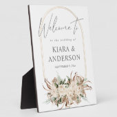 Boho Beige Bloemen Welkom Plaque Fotoplaat (Zijkant)