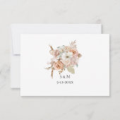 Boho beige bloemrijke RSVP kaart (Achterkant)