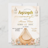 Boho Beige Bloemstuk Aqeeqah Kaart (Voorkant)