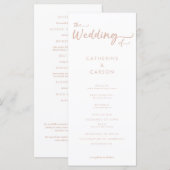 Boho Beige Blush Trendy Trouwprogramma (Voorkant / Achterkant)