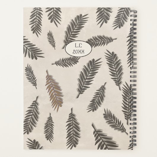 Boho Beige  Botanical één dag tegelijk Planner (Achterkant)