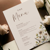 Boho Beige Botanisch Trouwmenu Menu