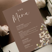 Boho Beige Botanisch Wedding Menu