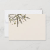 Boho Beige Botanische Trouwdetails Notitiekaartje (Achterkant)