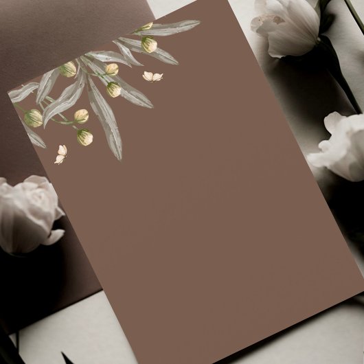 Boho Beige Botanische Trouwmenu Menu