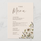 Boho Beige Botanische Trouwmenu Menu (Voorkant)