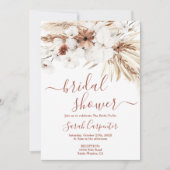 Boho Beige Bridal Shower Invitation Kaart (Voorkant)