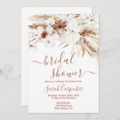 Boho Beige Bridal Shower Invitation Kaart (Voorkant / Achterkant)