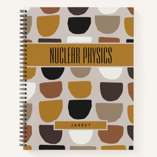 BOHO Beige Brown Earth Tones Onderwerp Notitieboek (Voorkant)