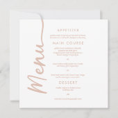 Boho Beige + bruin terracotta Trendy bruiloft Menu Kaart (Voorkant)