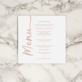 Boho Beige + bruin terracotta Trendy bruiloft Menu Kaart