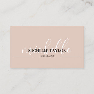 Boho Beige Calligrafie Script QR-code Visitekaartje