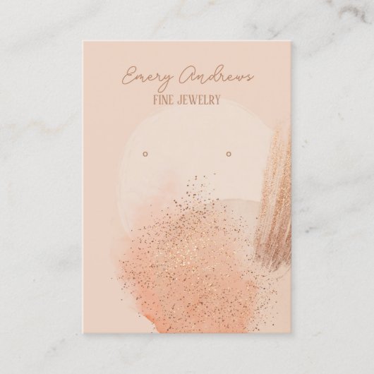 Boho Beige Designer Sieraden Oorbel Houder Display Visitekaartje (Voorkant)