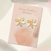 Boho Beige Designer Sieraden Oorbel Houder Display Visitekaartje