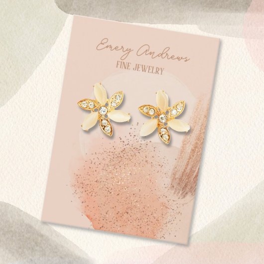 Boho Beige Designer Sieraden Oorbel Houder Display Visitekaartje