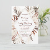 Boho beige doop uitnodiging voor meisje (Staand voorkant)