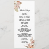 Boho Beige double side program card  Programmakaart (Achterkant)