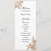 Boho Beige dubbelzijdige programmkaart Programmakaart (Voorkant)