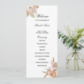 Boho Beige dubbelzijdige programmkaart  Programmakaart (Staand voorkant)