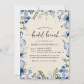 Boho Beige Dusty Blue Floral Bridal Brunch Shower Kaart (Voorkant)