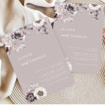 Boho Beige & Dusty Mauve Floral Wedding Invitation Kaart<br><div class="desc">Elegant en modern beige en stoffige brute huwelijksuitnodiging.</div>